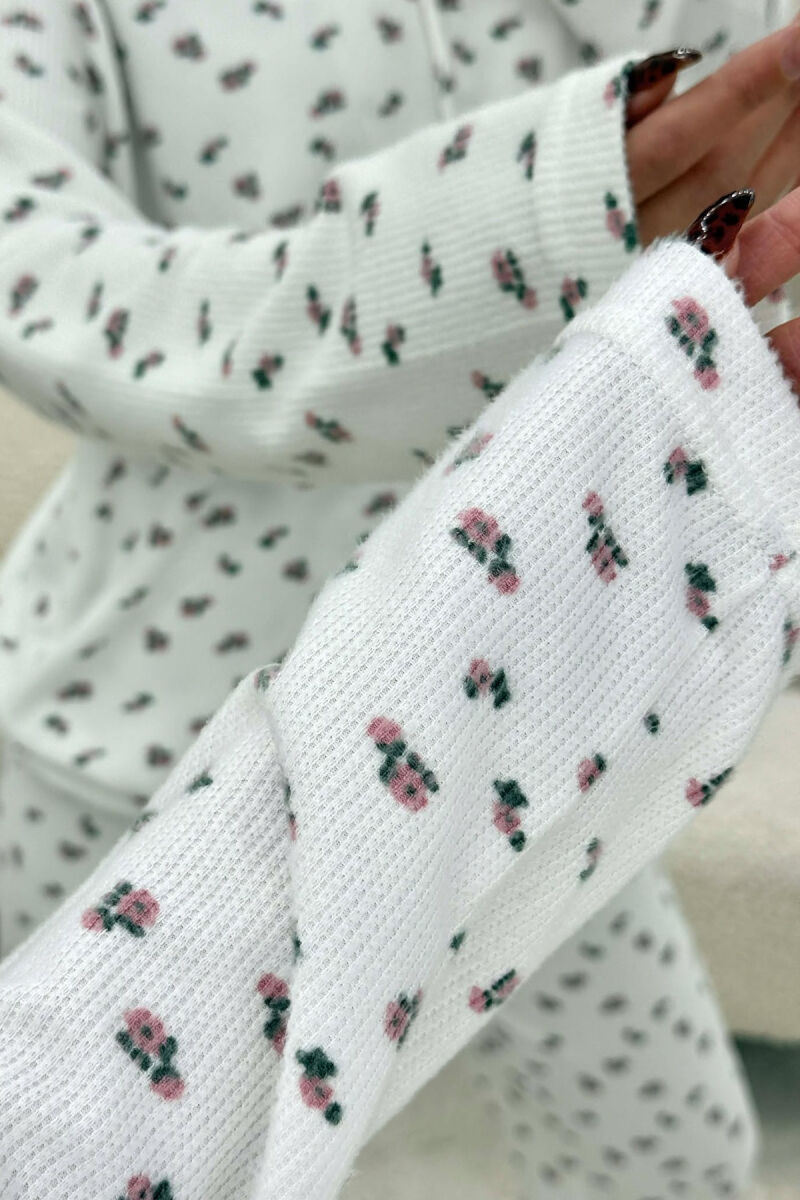 PIZHAME ME DIZAJN ME LULE KEMISHE+TUTA PER FEMRA NE NGJYRE TE BARDHE - 3