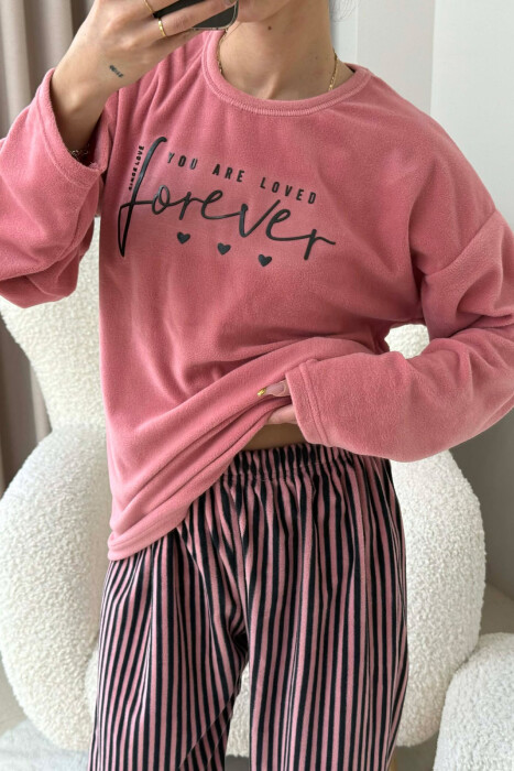 PIZHAME ME SHKRIME NE PJESEN PARA BLUZE + TUTA PER FEMRA NE NGJYRE PUDER - 4