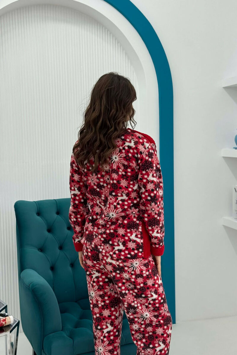 PIZHAME POLARE BLUZE ME DRER + TUTA PER FEMRA NE NGJYRE TE KUQE - 3