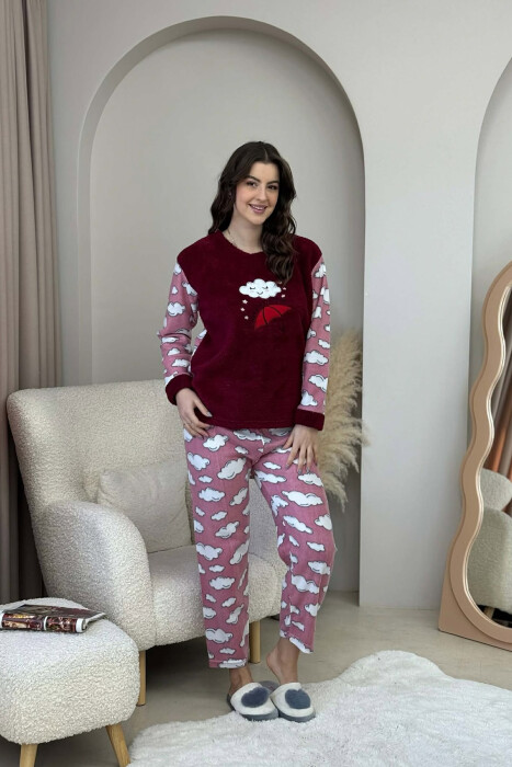 PIZHAME POLARE ME DETAJE ME RE PER FEMRA NE NGJYRE VISHNJE - 1