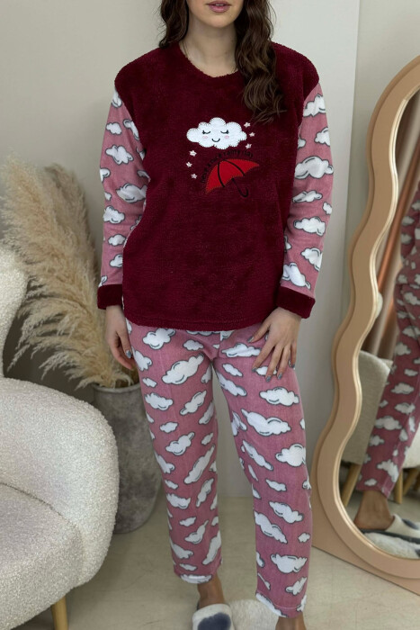 PIZHAME POLARE ME DETAJE ME RE PER FEMRA NE NGJYRE VISHNJE - 4