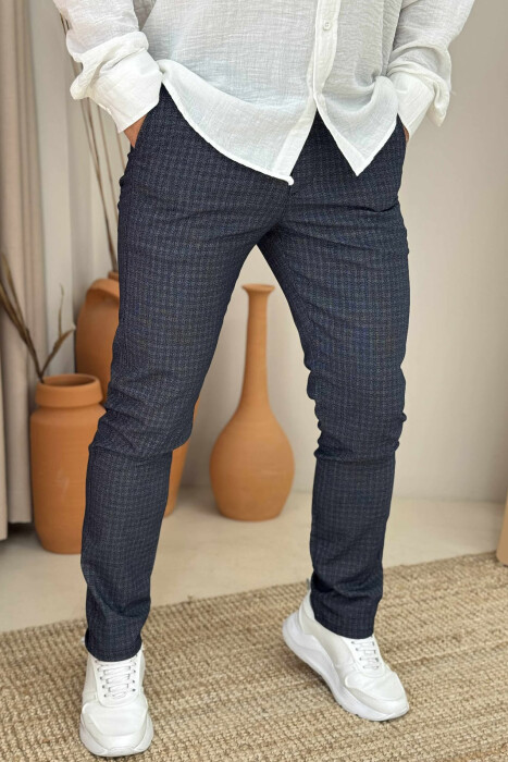 PLAID DESIGN CLASSIC MEN PANTS BLUE/BLU - 3