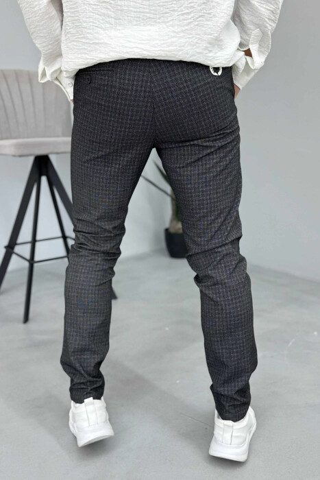 PLAID DESIGN CLASSIC MEN PANTS DARK GREY/GEE - 4