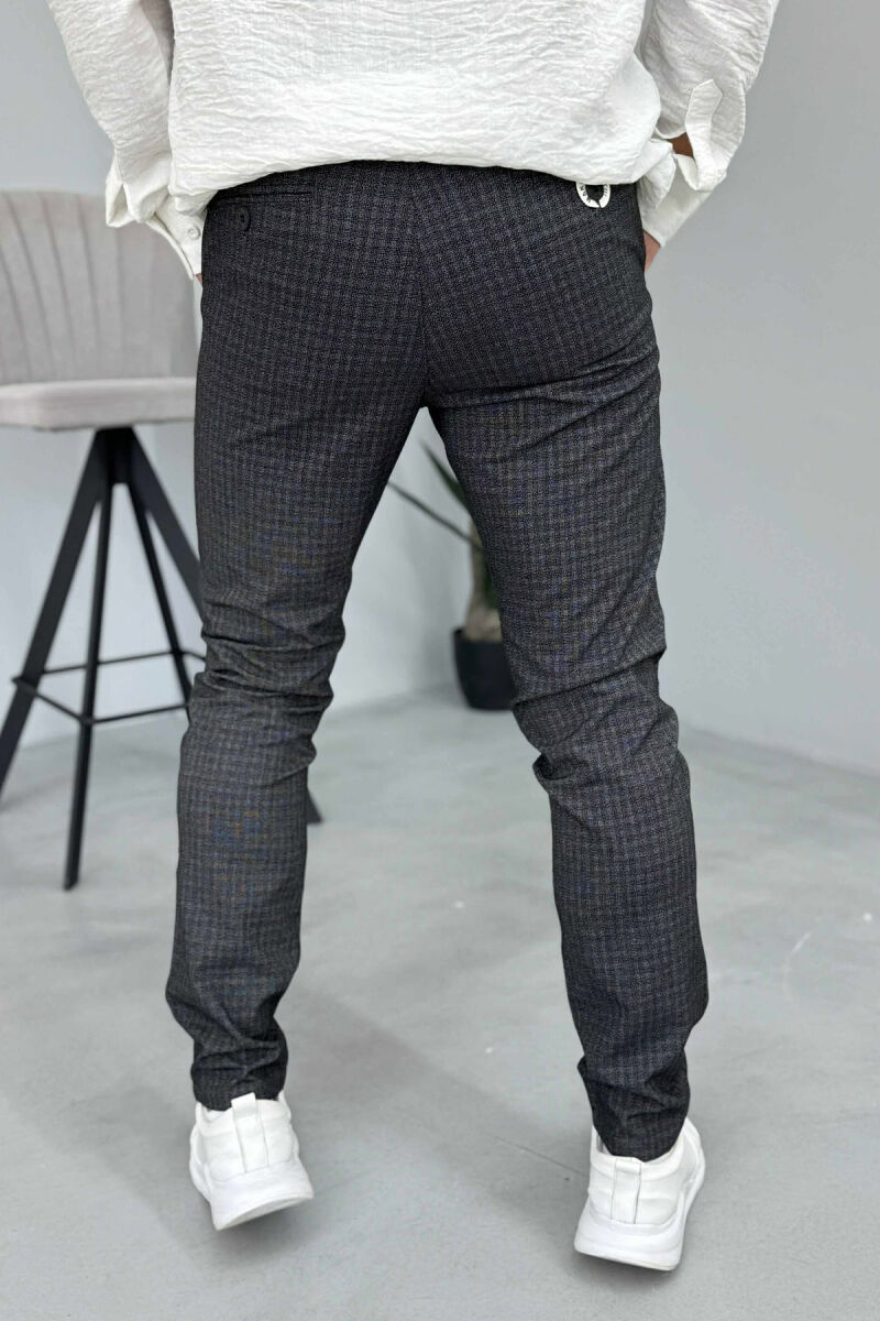 PLAID DESIGN CLASSIC MEN PANTS DARK GREY/GEE - 4