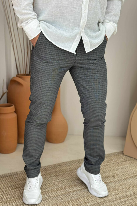 PLAID DESIGN CLASSIC MEN PANTS GREY/GRI - 1