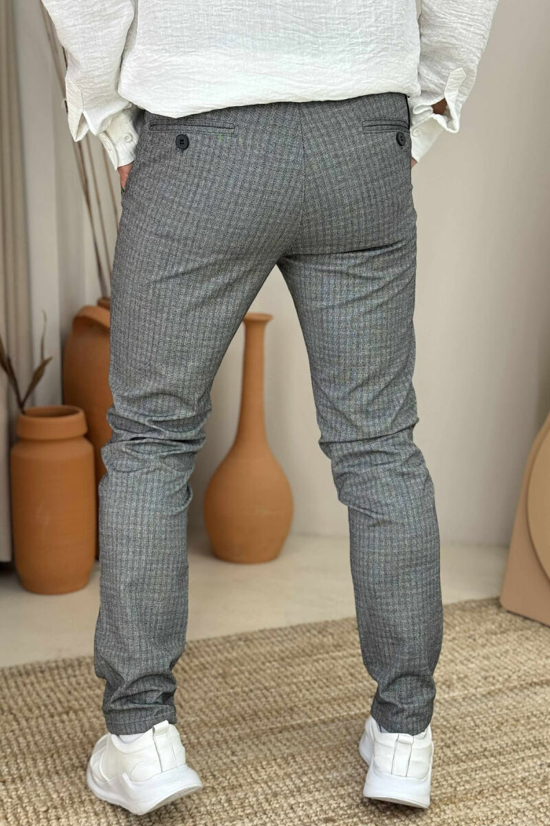PLAID DESIGN CLASSIC MEN PANTS LIGHT GREY/GZ - 5