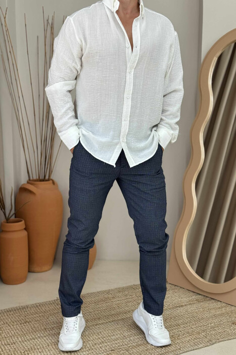 PLAID DESIGN CLASSIC MEN PANTS LIGHTBLUE/BZ 