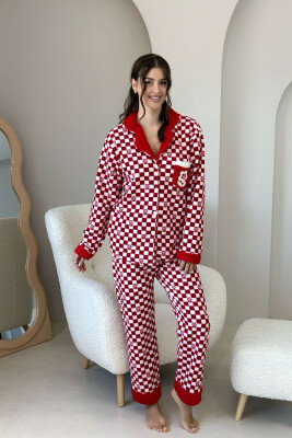 PLAID WOMEN PYJAMAS WHITE-RED/BAKU 