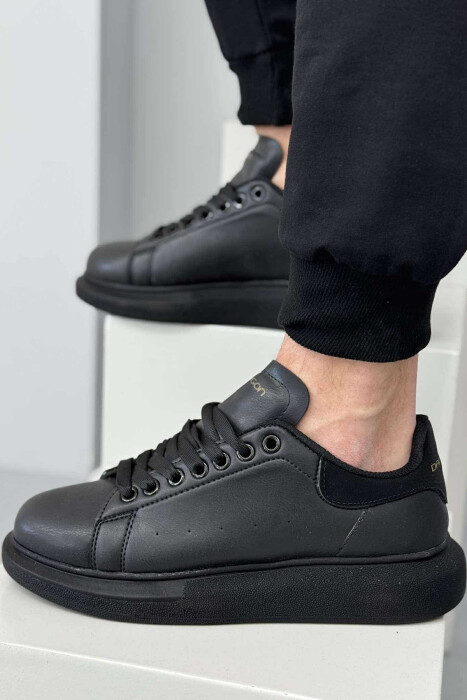 PLATFORM LACING MEN SNEAKERS BLACK/ E ZEZE - 1