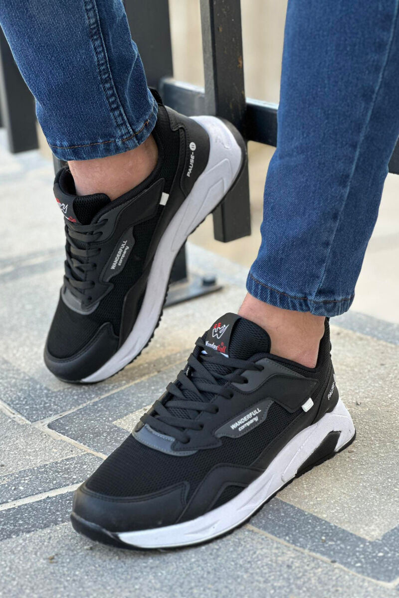 PLATFORM LACING MEN SNEAKERS BLACK-WHITE/ZB - 4