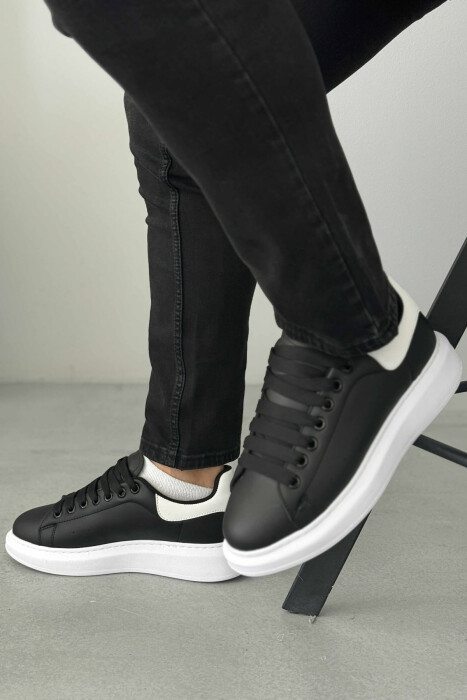 PLATFORM LACING MEN SNEAKERS BLACK-WHITE/ZEBA - 5