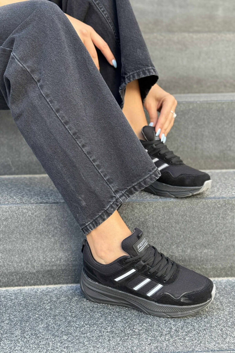 PLATFORM LACING RUNNING WOMEN SNEAKERS BLACK/ E ZEZE - 4