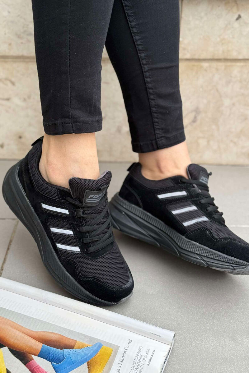 PLATFORM LACING RUNNING WOMEN SNEAKERS BLACK/ E ZEZE - 2