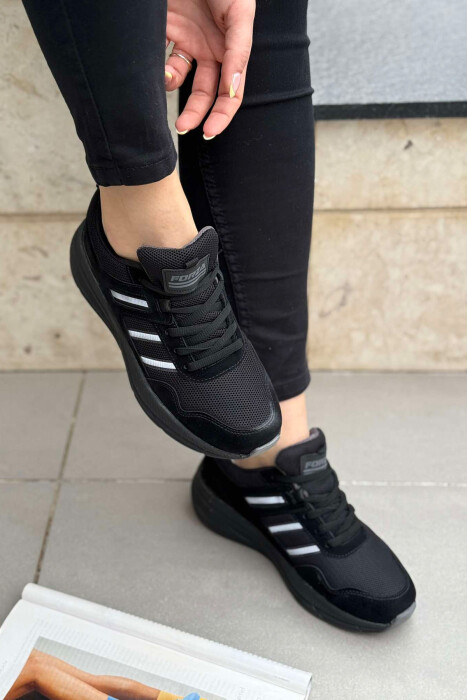 PLATFORM LACING RUNNING WOMEN SNEAKERS BLACK/ E ZEZE - 3