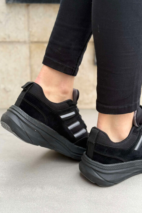 PLATFORM LACING RUNNING WOMEN SNEAKERS BLACK/ E ZEZE - 4