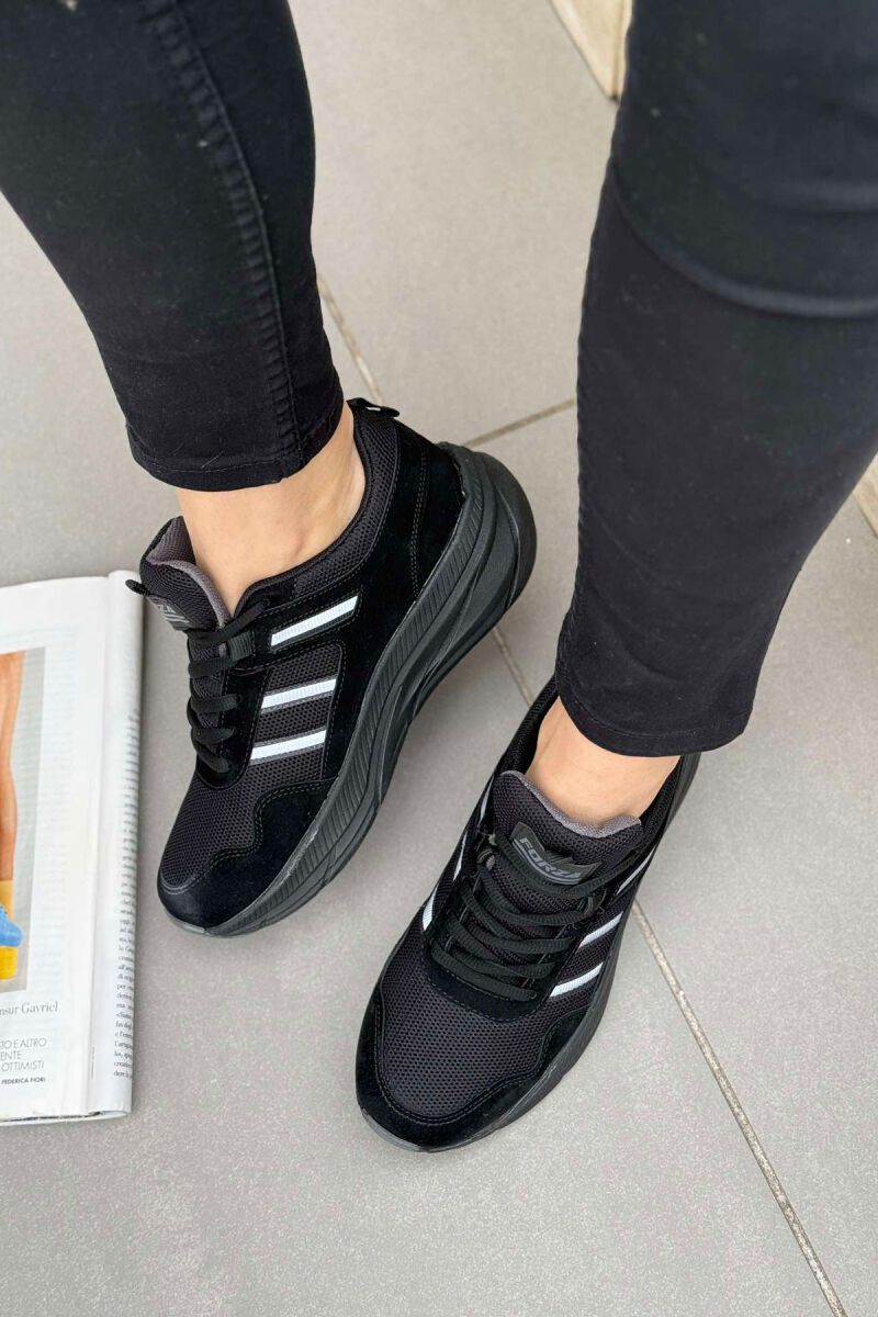 PLATFORM LACING RUNNING WOMEN SNEAKERS BLACK/ E ZEZE - 5