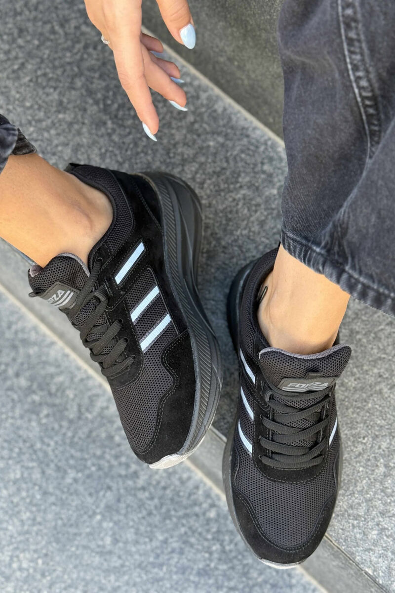 PLATFORM LACING RUNNING WOMEN SNEAKERS BLACK/ E ZEZE - 3