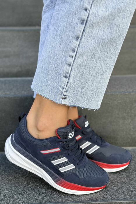 PLATFORM LACING RUNNING WOMEN SNEAKERS BLUE/BLU - KLAUDIO FASHION