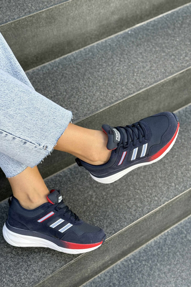 PLATFORM LACING RUNNING WOMEN SNEAKERS BLUE/BLU - 4