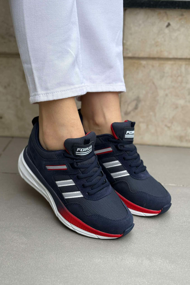 PLATFORM LACING RUNNING WOMEN SNEAKERS BLUE/BLU - 5