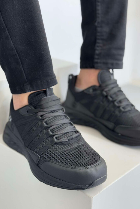 PLATFORM LACING SIMPLE MEN SNEAKERS BLACK/ E ZEZE - 2