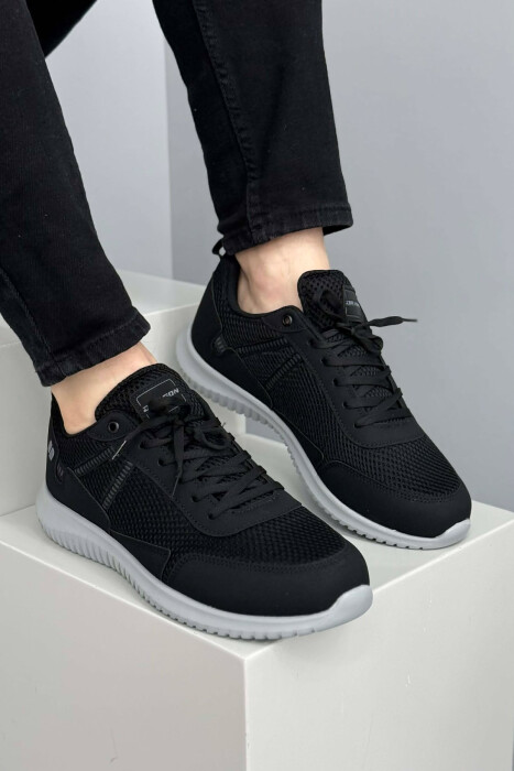 PLATFORM LACING SIMPLE MEN SNEAKERS BLACK-GREY/ZEGR - 3
