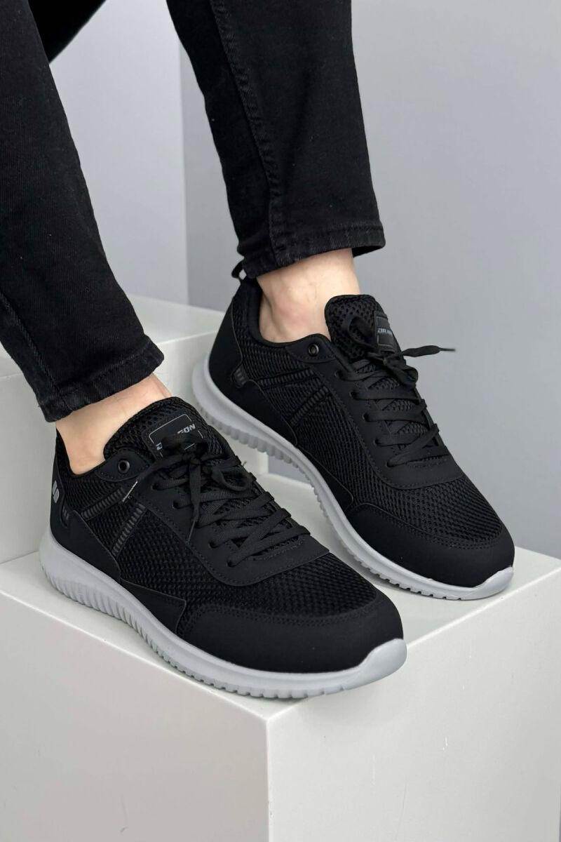 PLATFORM LACING SIMPLE MEN SNEAKERS BLACK-GREY/ZEGR - 3