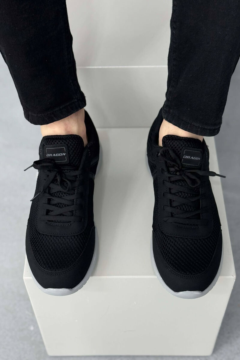 PLATFORM LACING SIMPLE MEN SNEAKERS BLACK-GREY/ZEGR - 5