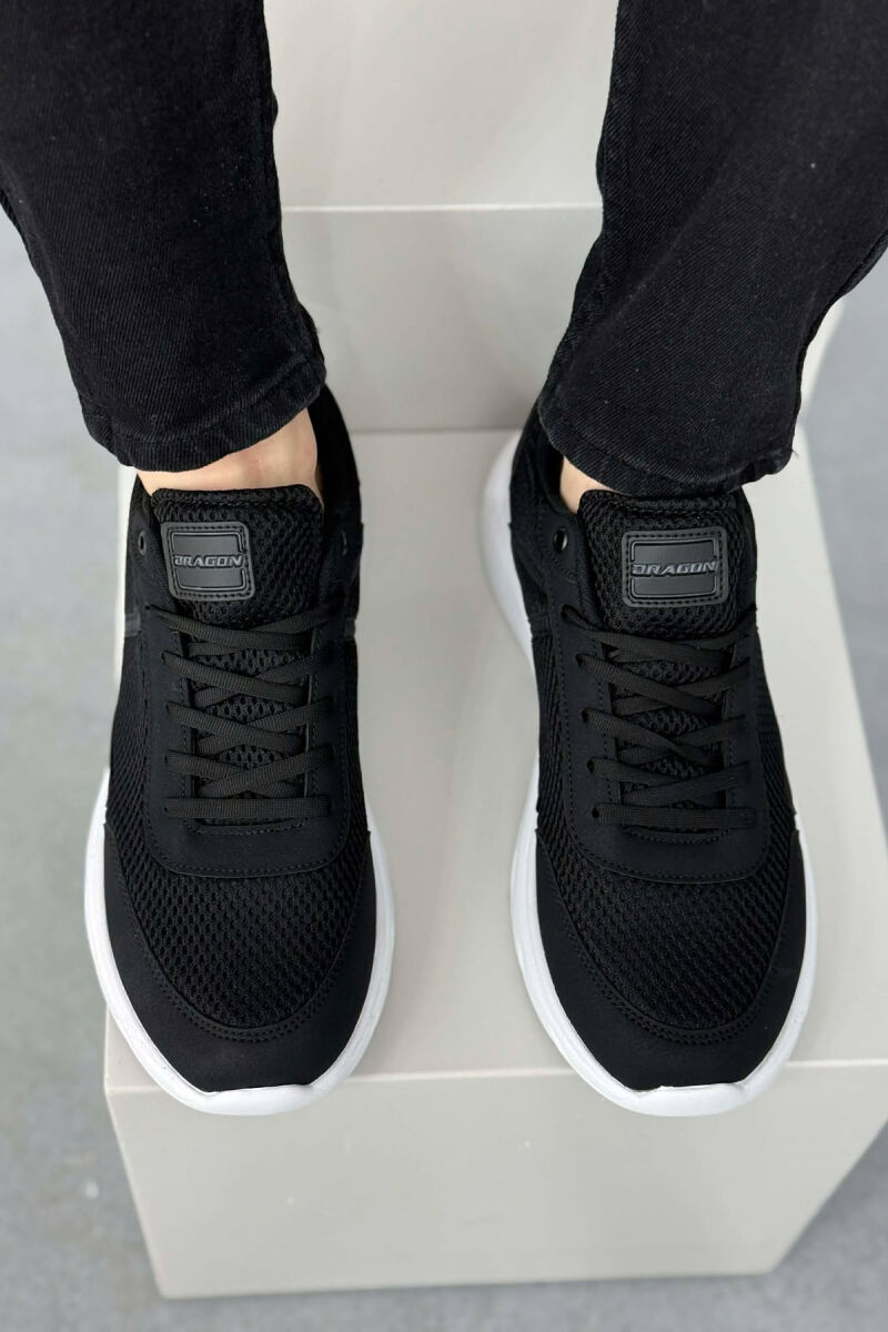 PLATFORM LACING SIMPLE MEN SNEAKERS BLACK-WHITE/ZB - 4