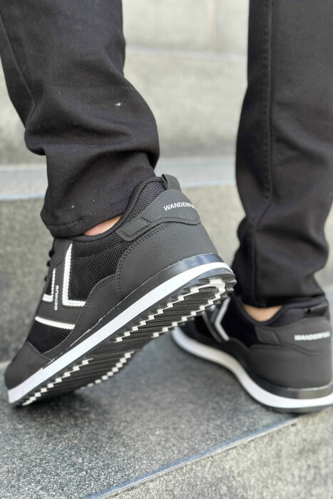 PLATFORM LACING SIMPLE MEN SNEAKERS BLACK-WHITE/ZEBA - 2
