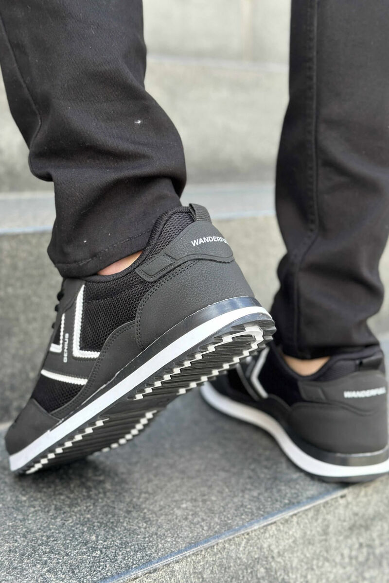 PLATFORM LACING SIMPLE MEN SNEAKERS BLACK-WHITE/ZEBA - 2