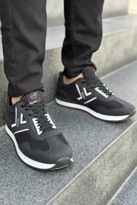 PLATFORM LACING SIMPLE MEN SNEAKERS BLACK-WHITE/ZEBA - 3