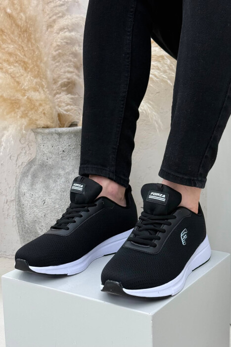 PLATFORM LACING SIMPLE MEN SNEAKERS BLACK-WHITE/ZEBA - 2