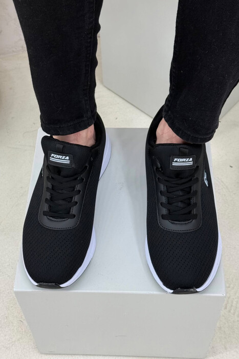 PLATFORM LACING SIMPLE MEN SNEAKERS BLACK-WHITE/ZEBA - 3