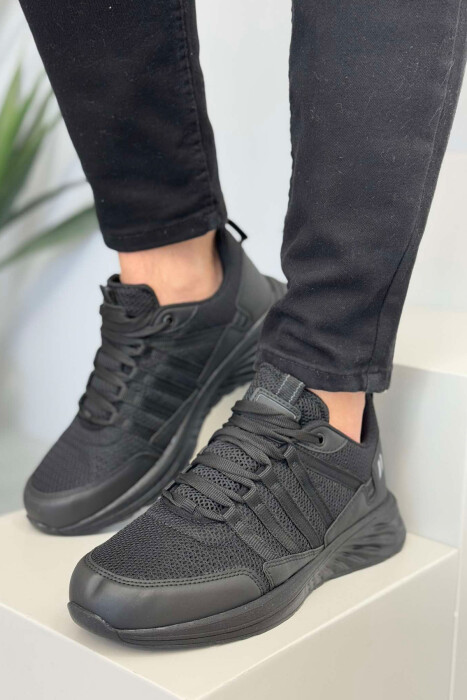 PLATFORM LACING SIMPLE MEN SNEAKERS BLACK/ E ZEZE 