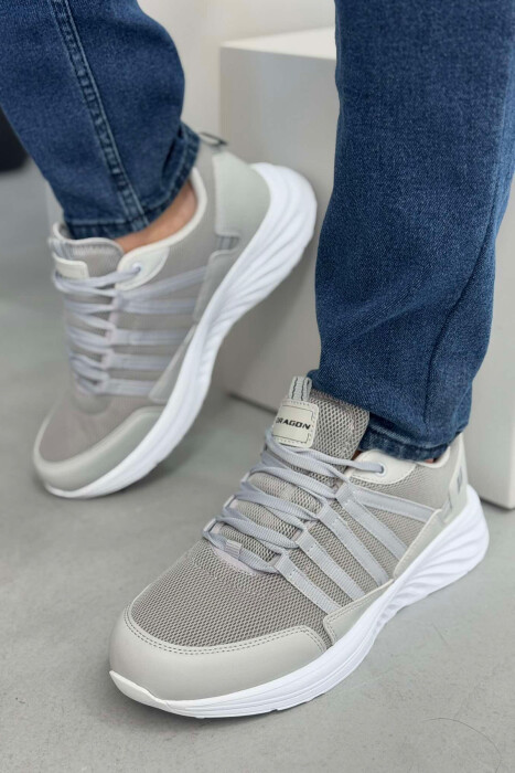 PLATFORM LACING SIMPLE MEN SNEAKERS LIGHT GREY/GZ 