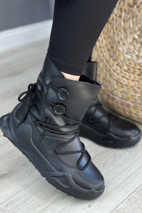 PLATFORM LACING WOMAN BOOTS BLACK/ E ZEZE - KLAUDIO FASHION