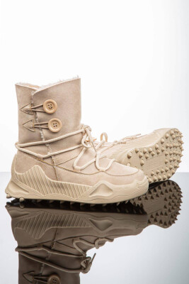 PLATFORM LACING WOMAN BOOTS LIGHT BEIGE/BZHZB 