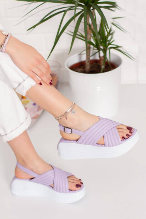 PLATFORM ONE COLOR WOMEN SANDAL PURPLE/LEJLA - KLAUDIO FASHION