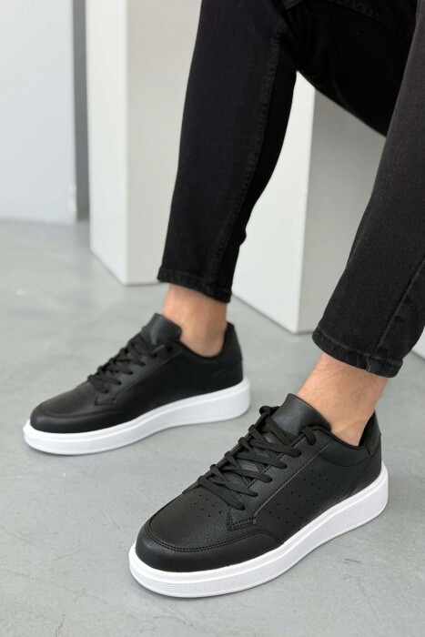 PLATFORM SIMPLE MEN SNEAKERS BLACK-WHITE/ZEBA 