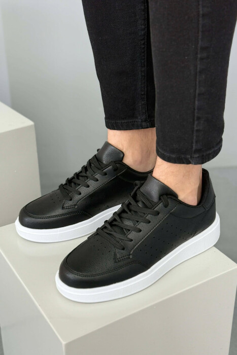 PLATFORM SIMPLE MEN SNEAKERS BLACK-WHITE/ZEBA - 4