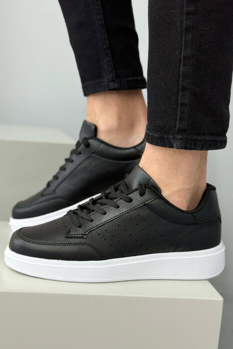 PLATFORM SIMPLE MEN SNEAKERS BLACK-WHITE/ZEBA - 5