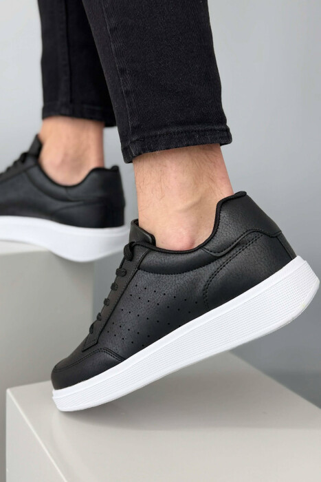 PLATFORM SIMPLE MEN SNEAKERS BLACK-WHITE/ZEBA - 6