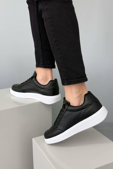 PLATFORM SIMPLE MEN SNEAKERS BLACK-WHITE/ZEBA - 8