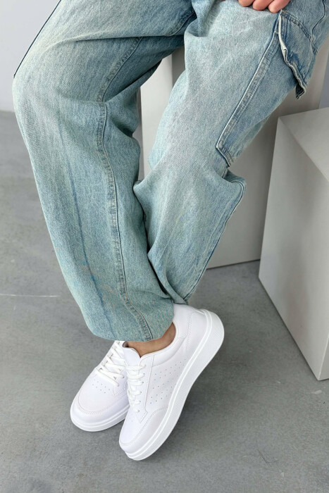 PLATFORM SIMPLE MEN SNEAKERS WHITE-E BARDHE - 4