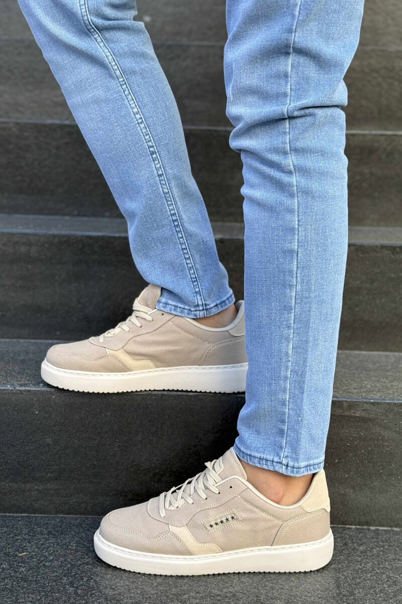 PLATFORM STARS DESIGNED SIMPLE MEN SNEAKERS BEIGE/BEZHE - 2