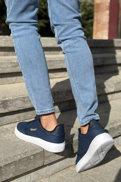 PLATFORM STARS DESIGNED SIMPLE MEN SNEAKERS BLUE-WHITE/BLBA - 3