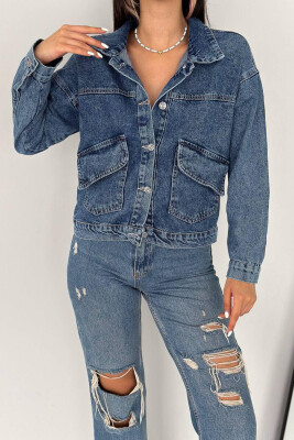 POCKET BUTTONS DENIM WOMAN JACKET BLUE/BLU 