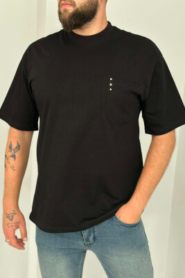 POCKET DETAIL ONE COLOR MEN T-SHIRT BLACK/ E ZEZE 