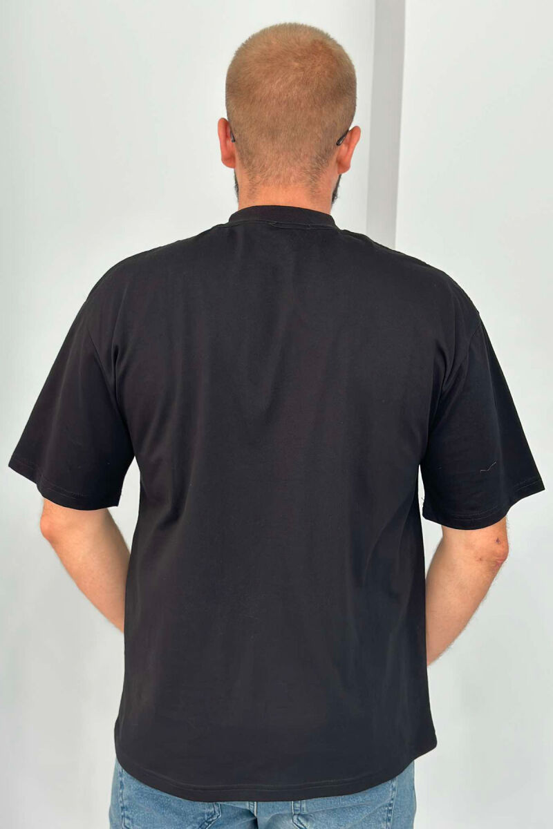 POCKET DETAIL ONE COLOR MEN T-SHIRT BLACK/ E ZEZE - 4